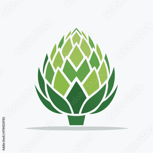 Green artichoke layered silhouette artwork 