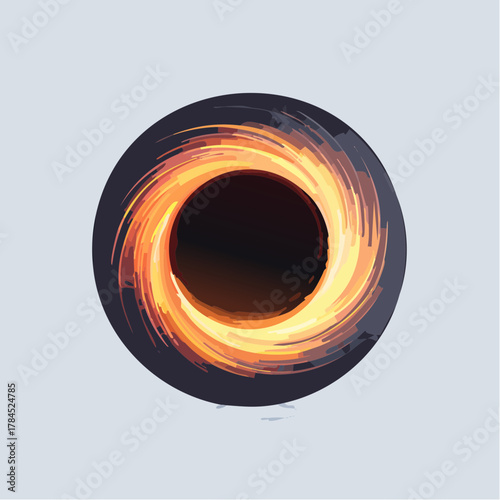 Swirling cosmic vortex, sucking light into a dark hole in deep space