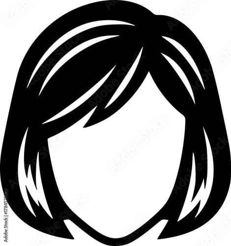 Female Icon with Short Bob Haircut Without Bangs