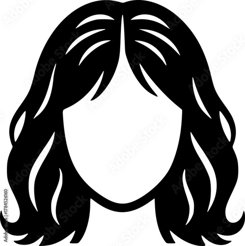 Soft Curly Hair Woman Icon