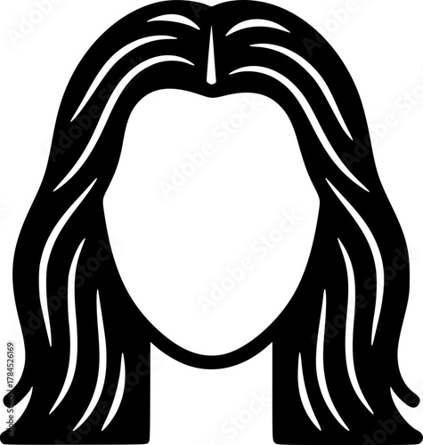 Long Wavy Hair Woman Icon