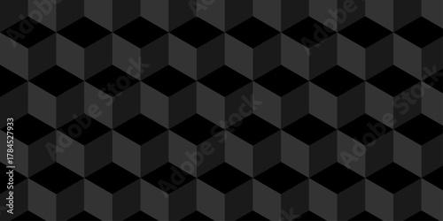 Cubic pattern and seamless cube grid hexagon technology background. Geometric pattern illustration mosaic, square and triangle wallpaper.	