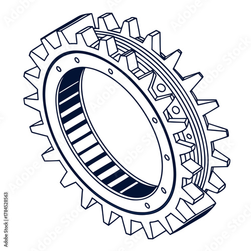 Illustration of a gear this technical drawing showcases the intricate design and functionality of mechanical components