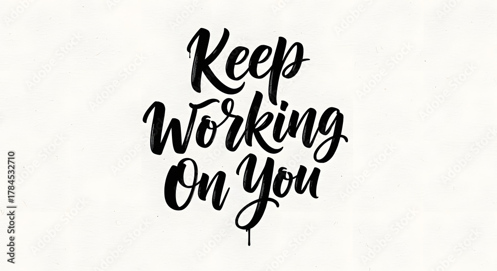 Naklejka premium Inspirational handwritten quote on a white background encouraging perseverance and dedication to work