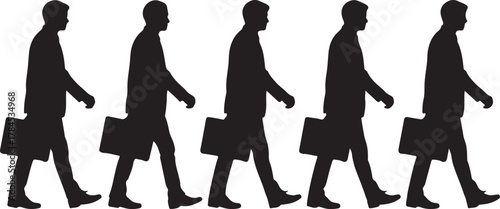 silhouettes of people and women vector fashion illustration walking shopping style