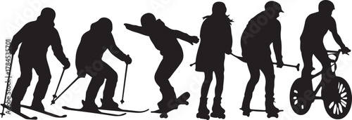 silhouettes of women and people dancing vector illustrationsilhouettes of women and people dancing vector illustration