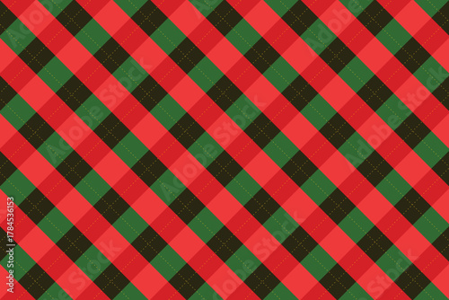 Red Green Christmas background, plaid background