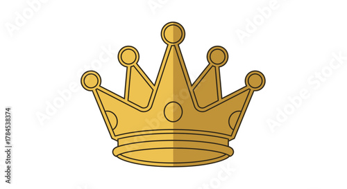 A golden, ornate crown illustration with shaded details and a simple design