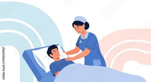 Compassionate Nurse Attending Patient, Offering Care and Providing Medical Assistance at Hospital