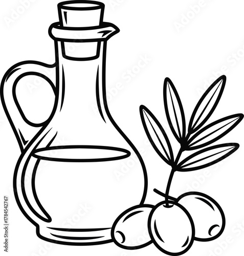 Olive oil bottle vector illustration for cooking and beauty products eps silhouette