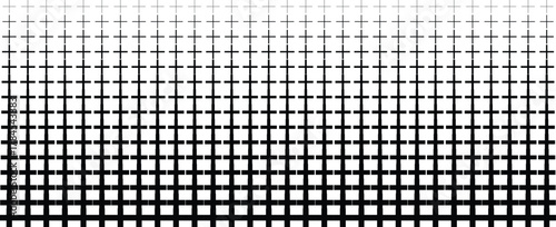 Seamless Black and White Grid Pattern Background with Vertical Fade Effect Using Fading Cross Shapes