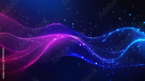 Abstract Purple Blue Data Wave.