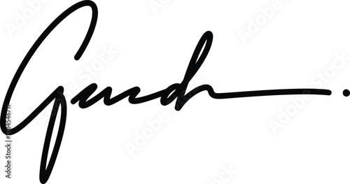 Signature handwritten black and white autograph gundh calligraphy art eps silhouette
