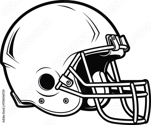 Football helmet vector illustration american sport equipment outline eps silhouette