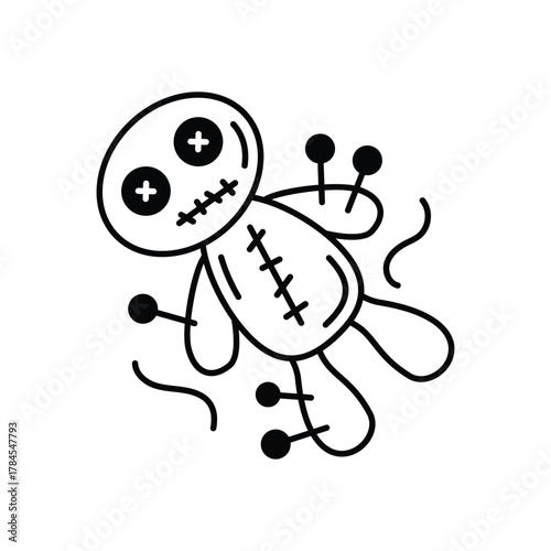Voodoo Doll icon clean and modern vector illustration