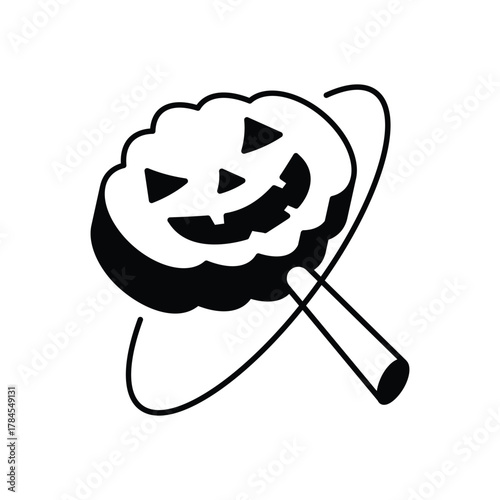Halloween Lolipop icon clean and modern vector illustration