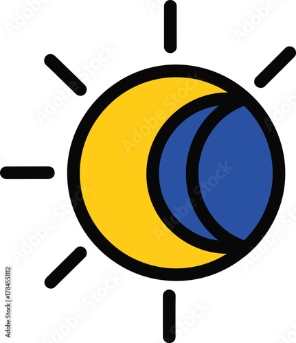 Solar eclipse astrology astronomy celestial event sun moon space science eps silhouette