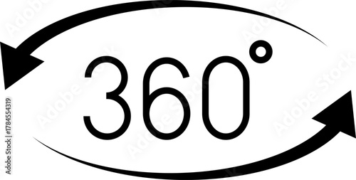 360 Degrees Icon. 360 degrees vector icon set. Rotate symbol