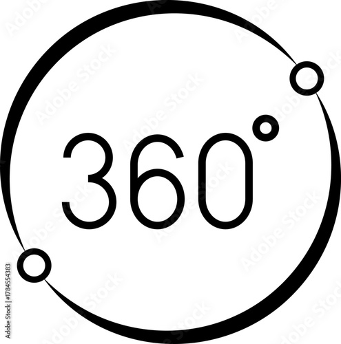 360 Degrees Icon. 360 degrees vector icon set. Rotate symbol