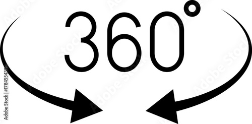 360 Degrees Icon. 360 degrees vector icon set. Rotate symbol
