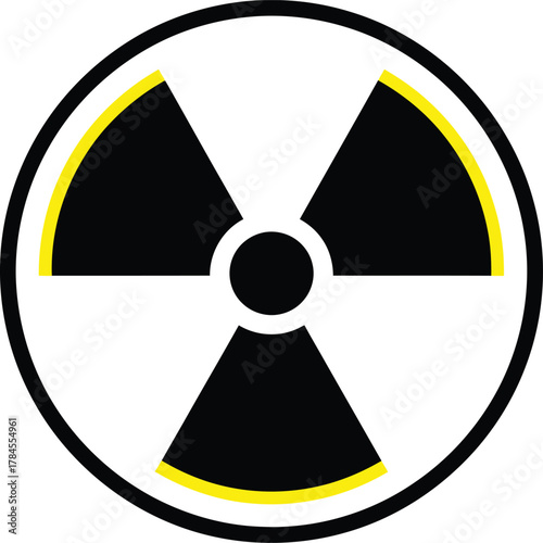 Nuclear radiation hazard symbol sign radioactive warning danger caution icon eps silhouette