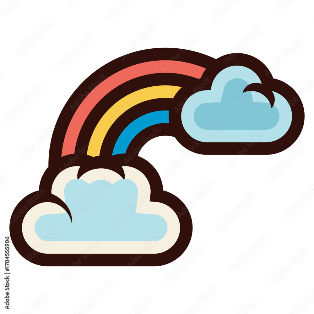 Obraz premium clouds with rainbow icon illustration