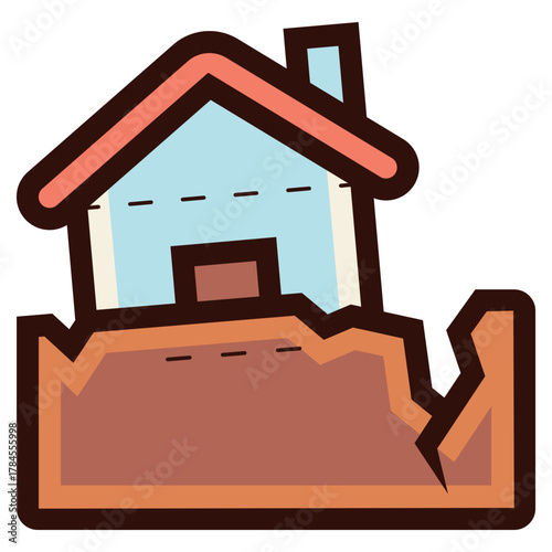 earthquake disaster icon illustration