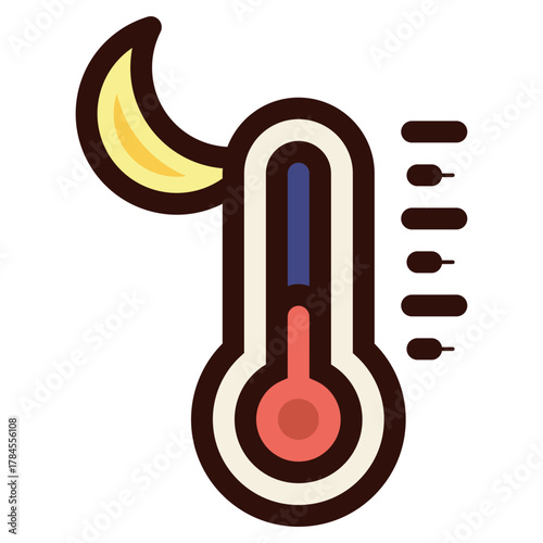 night temperature icon illustration