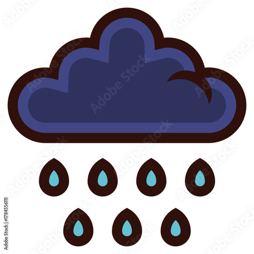 raining cloud icon illustration