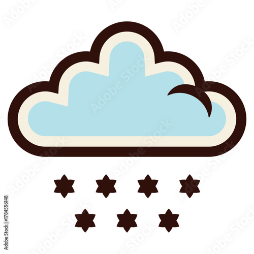 snow falls from cloud icon illustration