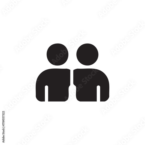 Vector black People relationship vector icon. brotherhood filled flat sign for mobile concept and web design. Friends, friendship glyph icon.