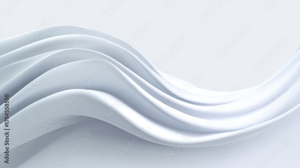 Obraz premium Flowing White Fabric with Soft Curves on Light Background for Creative and Elegant Design Purposes in Various Digital and Print Applications
