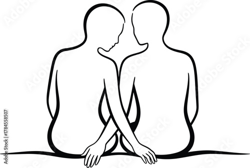 Two people sitting side by side holding hands connection