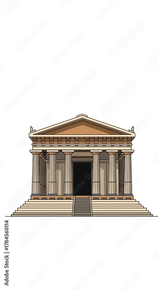 Fototapeta premium Ancient Greek Temple Architectural Marvel.