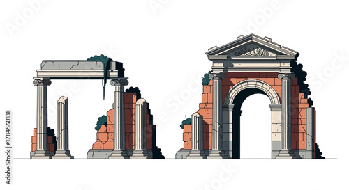 Ancient Roman Ruins Architectural Remnants of History.