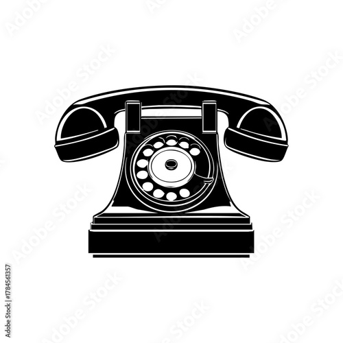 Vintage rotary dial telephone representing classic communication and retro technology from the mid-20th century era.