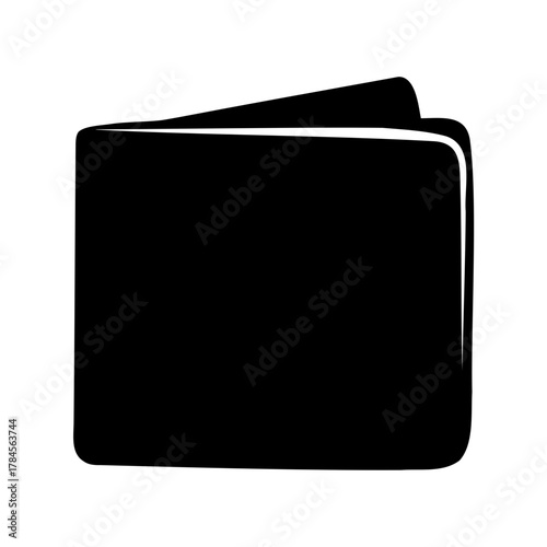 Black and white illustration of a wallet for money and cards