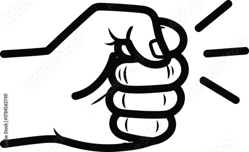 Hand fist knocking vector illustration door knocking hand drawing icon eps silhouette