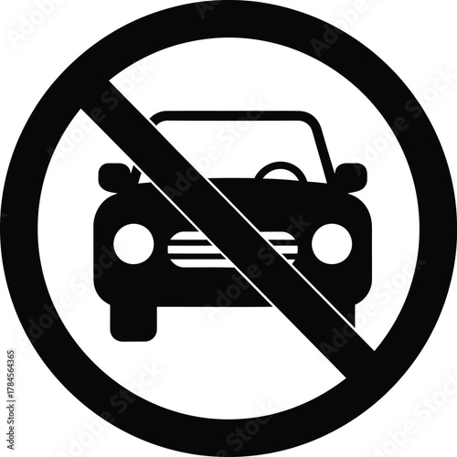 No car sign vector illustration road traffic symbol transportation rule eps silhouette