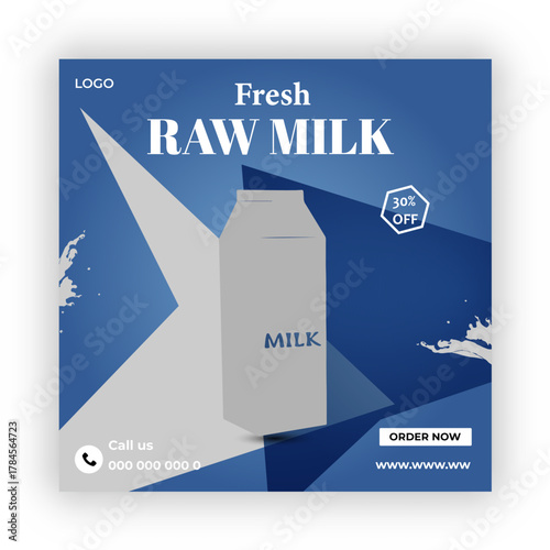 Fresh raw milk banners collection
