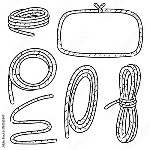 vector set of rope cartoon
