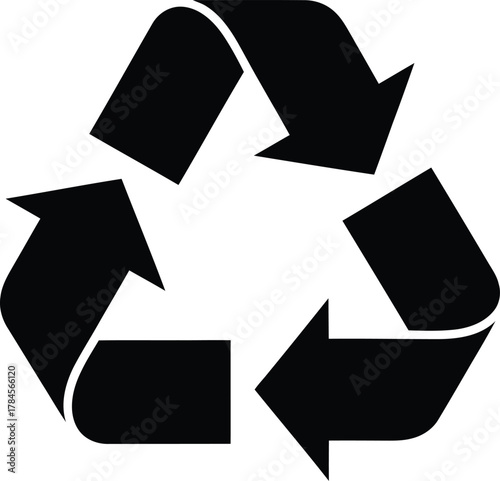 Recycle symbol vector image for sustainable living and eco friendly icon eps silhouette