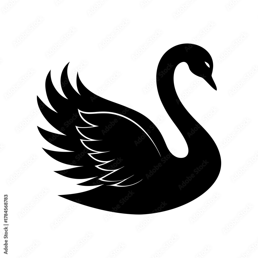 Obraz premium black swan vector