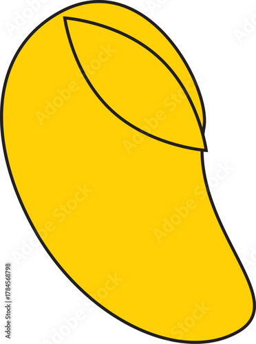 A simple vector illustration of a single golden yellow potato chip snack on a white background.