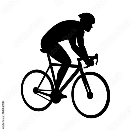 silhouette of a cyclist