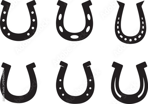 Horse shoe silhouette vector, horse shoe logo icon, horse shoe icon vector illustration