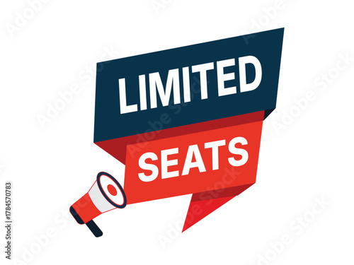 red ribbon limited seats with text