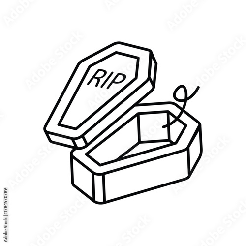 Coffin icon clean and modern vector illustration