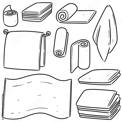 Vector set of towels cartoon