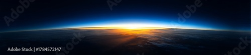 Stunning view of Earth's horizon with sunrise from space